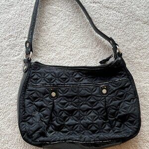 Vera Bradley black patent leather quilted purse! EUC!